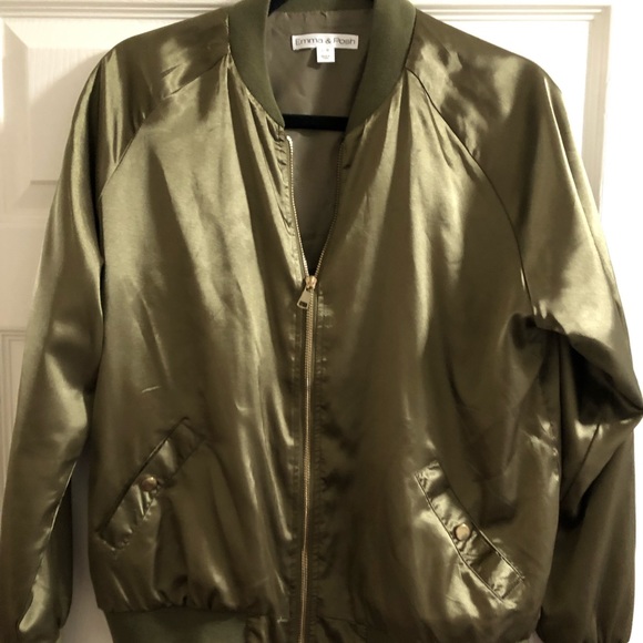 Emma and Posh, Olive Green, Large Bomber Jacket - Picture 1 of 5